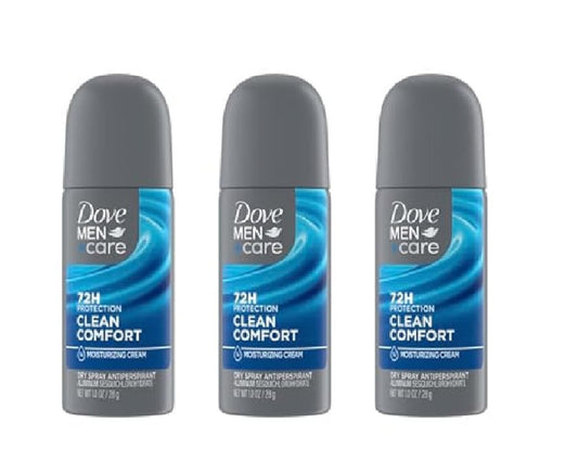 Dove Men+Care Antitranspirant Deo Trockenspray Clean Comfort, 72h Schutz, 3er Pack (3 x 29 ml)