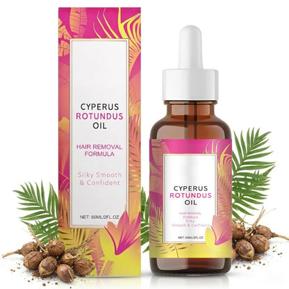 Natürliches Haarentfernungsöl & Haarwuchshemmer - Cyperus Rotundus Öl zur Verlangsamung des Körperhaarwuchses für Frauen & Männer, beruhigt die Haut, 60 ml, für alle Hauttypen