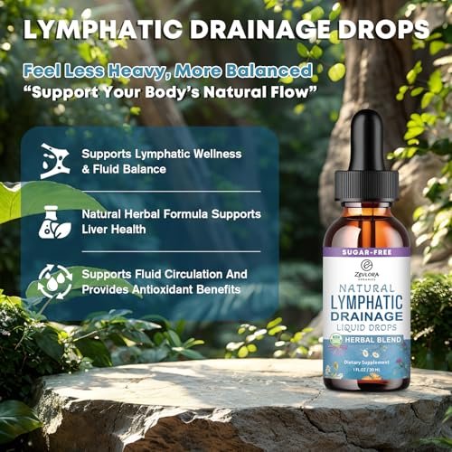 Lymphatische Drainage Unterstützungstropfen – Fortschrittliche 11-in-1 Kräuterextrakt-Formel mit Echinacea, Löwenzahn, Holunderbeere & Mariendistel – Flüssigkeit für Flüssigkeitshaushalt & gesunde Durchblutung – 30 ml