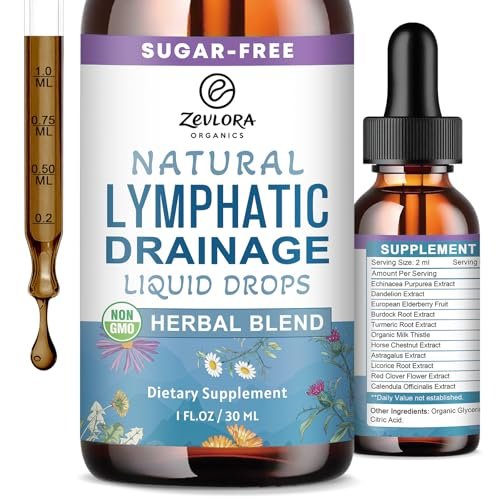 Lymphatische Drainage Unterstützungstropfen – Fortschrittliche 11-in-1 Kräuterextrakt-Formel mit Echinacea, Löwenzahn, Holunderbeere & Mariendistel – Flüssigkeit für Flüssigkeitshaushalt & gesunde Durchblutung – 30 ml