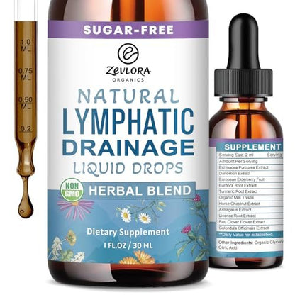Lymphatische Drainage Unterstützungstropfen – Fortschrittliche 11-in-1 Kräuterextrakt-Formel mit Echinacea, Löwenzahn, Holunderbeere & Mariendistel – Flüssigkeit für Flüssigkeitshaushalt & gesunde Durchblutung – 30 ml