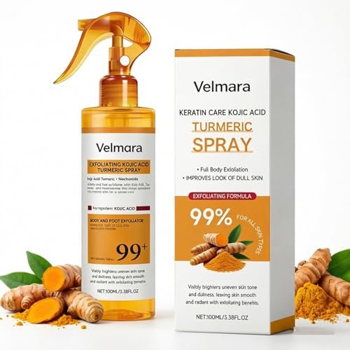 Exfoliating Turmeric Spray mit Keratin-Säure – Sanftes Peeling für alle Hauttypen (6er-Pack, 0,56 Fl Oz)