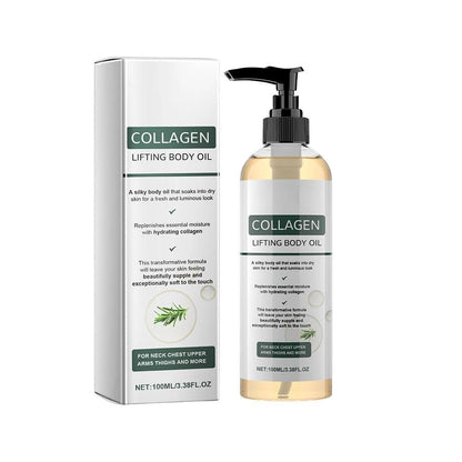 Collagen Lifting Body Oil – Feuchtigkeitsspendendes Anti-Aging Körperöl mit Kollagen für Frauen und Männer, mildert Crepe-Haut und Falten, 3,8 Fl Oz