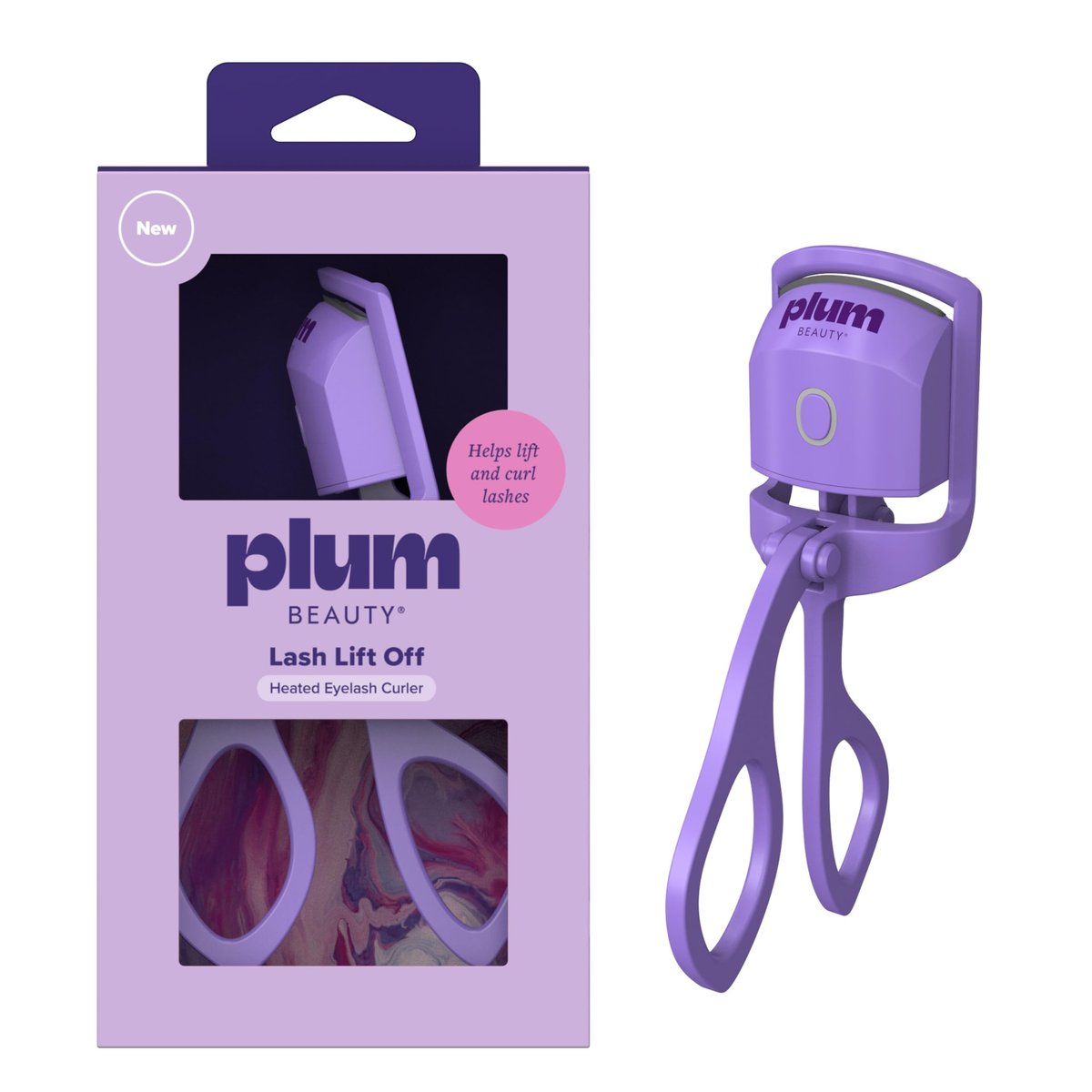 Plum Beauty Lash Lift Off Heated Eyelash Curler – USB-C wiederaufladbarer elektrischer Wimpernformer mit 2 Temperatureinstellungen – langanhaltender, sanfter Wimpernschwung für mühelos wache Augen