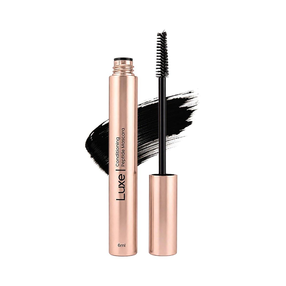 Luxe Cosmetics Waterproof Conditioning Peptide Mascara – Aufbaubare Volumen & Länge, lang anhaltend, wischfest, Schwarz, wimpernverlängerungsfreundlich