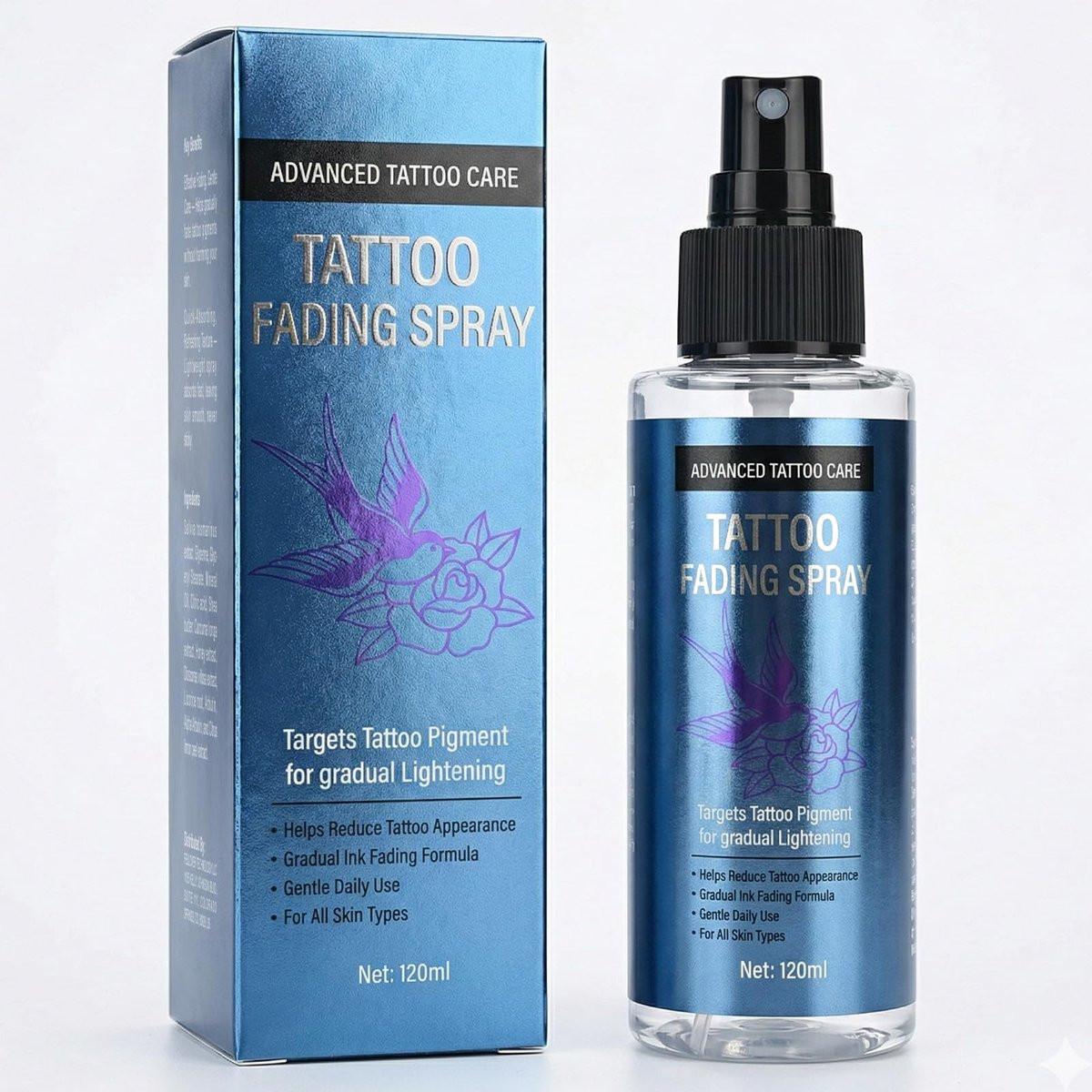 Tattoo Entferner Spray – Sicheres & wirksames Verblassen von alten & unerwünschten Tattoos, natürliche Stärkeformel, unterstützt die Hautregeneration, für Männer & Frauen, 118 ml