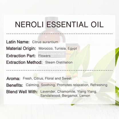 MUNUSNA Neroli Öl 100 ml – 100% reines Neroliöl für Aromatherapie, Diffuser, Hautpflege, Haarpflege, Massage, Yoga, Zuhause, Seifen- und Kerzenherstellung