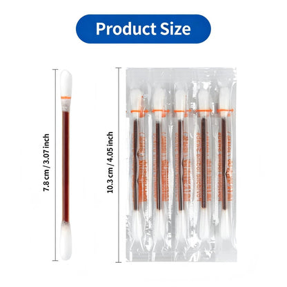 100 Sticks Povidon-Iod-Tupfer – FSA/HSA-fähige Iod-Tupfer für Erste Hilfe & Nasenpflege, 10% Lösung Wundversorgung, einzeln verpackt in wiederverwendbarer Box