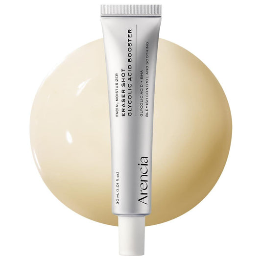 Arencia Eraser Shot Serum Glykolsäure Booster mit AHA & BHA – Peeling-Gesichtsserum für zu Akne neigende Haut, Porenpflege & Texturverfeinerung, leichtes tägliches Hautpflegeprodukt, 30 ml / 1,01 fl. oz.