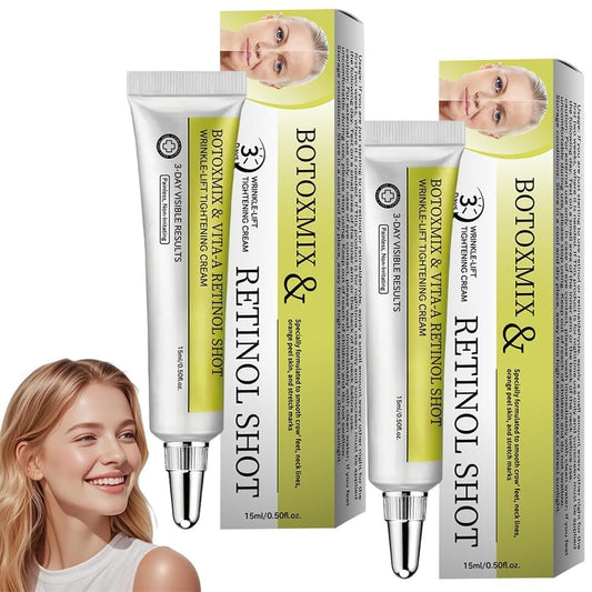 2er-Pack Botoxmix & Vita-A Retinol Shot Falten-Lift Straffende Creme, 2026 Neue Goldene Peptid-Lifting-Creme, Porenverfeinerer, Natürliches Kollagen-Lifting-Serum für alle Hauttypen