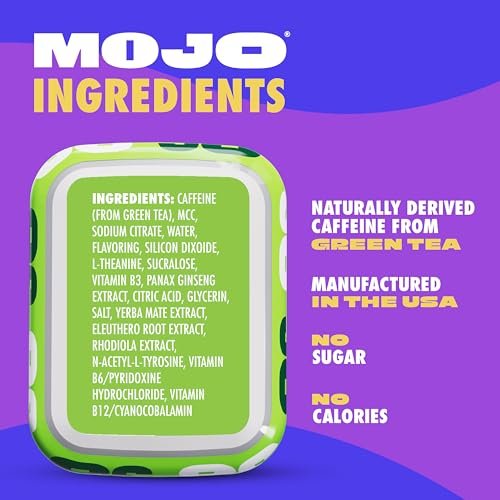 MOJO Energiebeutel Sour Apple Geschmack, 50 mg pro Koffeinbeutel, 15 Beutel, Einzelpackung