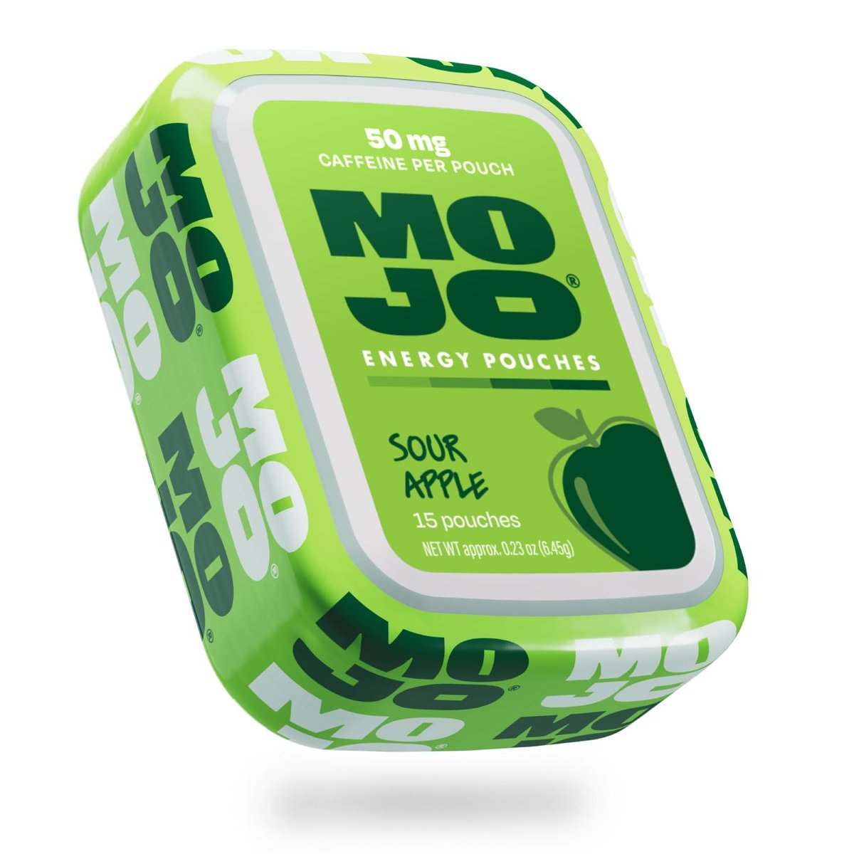 MOJO Energiebeutel Sour Apple Geschmack, 50 mg pro Koffeinbeutel, 15 Beutel, Einzelpackung