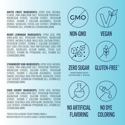 TREVI™ Everyday Sugar Free Electrolytes - Gesunde Erfrischung ohne Zucker - 20 Portionen - Favorites Variety Pack mit Sour Cherry, Strawberry Kiwi, Berry Lemonade, Arctic Frost