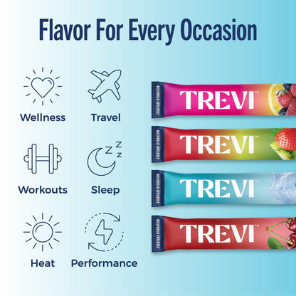 TREVI™ Everyday Sugar Free Electrolytes - Gesunde Erfrischung ohne Zucker - 20 Portionen - Favorites Variety Pack mit Sour Cherry, Strawberry Kiwi, Berry Lemonade, Arctic Frost