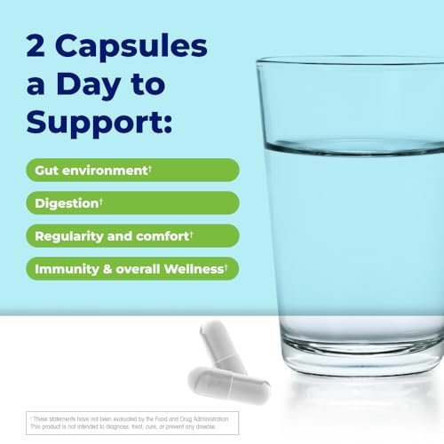 Emetrol Daily Digestive Support Kapseln – Probiotikum, Präbiotikum & Ingwer für die Darmgesundheit, gegen Blähungen, Völlegefühl und Übelkeit – #1 von Apothekern empfohlene Marke – 30 Kapseln