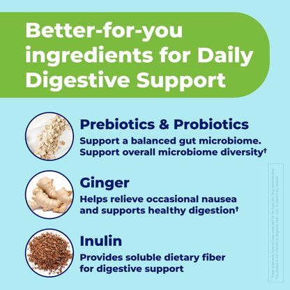 Emetrol Daily Digestive Support Kapseln – Probiotikum, Präbiotikum & Ingwer für die Darmgesundheit, gegen Blähungen, Völlegefühl und Übelkeit – #1 von Apothekern empfohlene Marke – 30 Kapseln