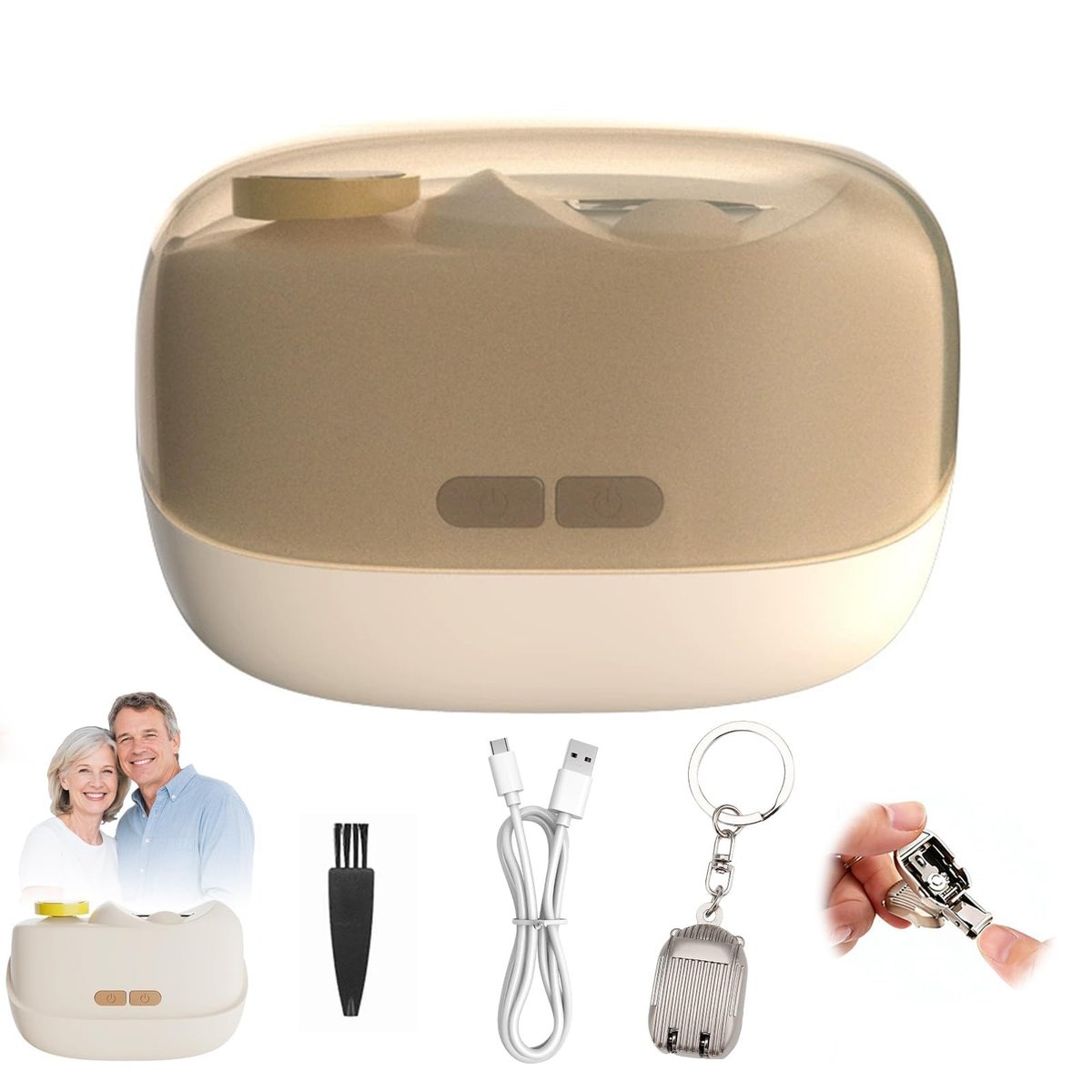 Colefoy Elektrische Nagelknipser für Senioren – 2026 Neue Smart Nagelknipser, 2-in-1 Elektrischer Zehennagelknipser mit Polierer, USB, LED-Licht, Sicherheits-Nagelknipser für Babys mit Mini-Klapp-Schlüsselanhänger