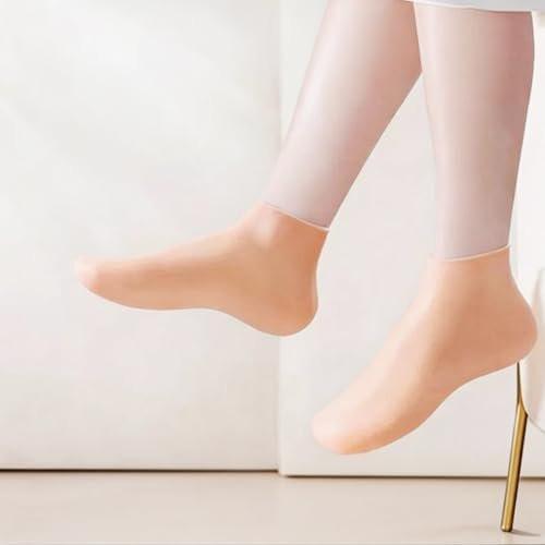 6 Paar Feuchtigkeitsspendende Socken, Handschuhe & Fersen Set für Trockene, Rissige Füße und Hände – Rutschfeste, Weiche Spa-Pediküre-Socken zur Hautpflege und Hydratation