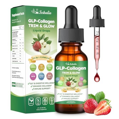 Scibalia Liquid Collagen für Frauen – GLP-freundliches 10-in-1 Multi-Kollagen mit Hyaluronsäure, Biotin, Grüntee & ACV – Hydrolysierte Kollagen-Tropfen für Verdauung, Hautgesundheit & Haarwachstum