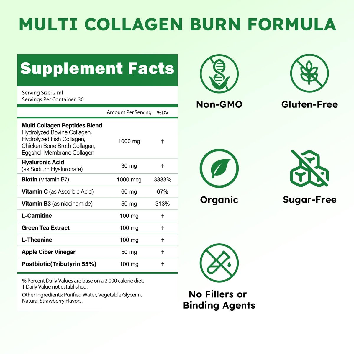 Scibalia Liquid Collagen für Frauen – GLP-freundliches 10-in-1 Multi-Kollagen mit Hyaluronsäure, Biotin, Grüntee & ACV – Hydrolysierte Kollagen-Tropfen für Verdauung, Hautgesundheit & Haarwachstum