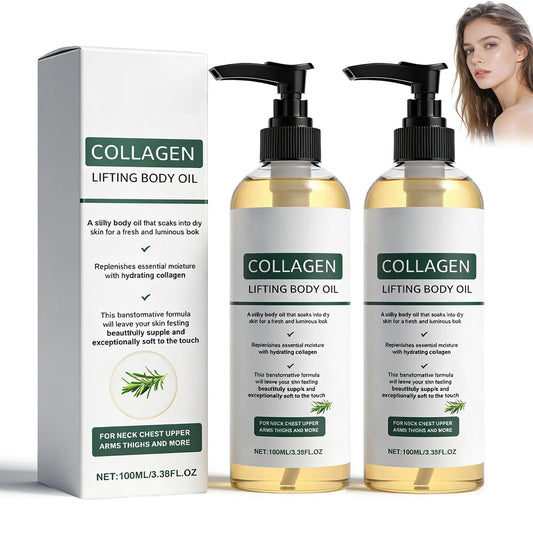 2er-Pack Hydratisierendes Kollagenöl für Körper & nach dem Duschen – Anti-Aging, feuchtigkeitsspendendes Körperöl, leicht, nicht fettend für Frauen & Männer