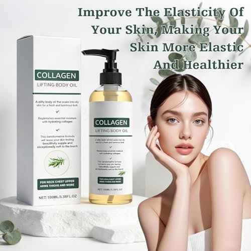 2er-Pack Hydratisierendes Kollagenöl für Körper & nach dem Duschen – Anti-Aging, feuchtigkeitsspendendes Körperöl, leicht, nicht fettend für Frauen & Männer