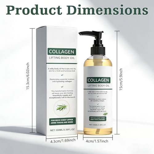 2er-Pack Hydratisierendes Kollagenöl für Körper & nach dem Duschen – Anti-Aging, feuchtigkeitsspendendes Körperöl, leicht, nicht fettend für Frauen & Männer