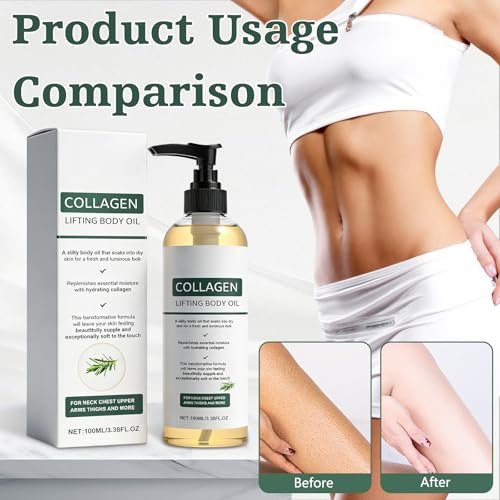 2er-Pack Hydratisierendes Kollagenöl für Körper & nach dem Duschen – Anti-Aging, feuchtigkeitsspendendes Körperöl, leicht, nicht fettend für Frauen & Männer