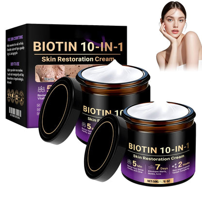 TFSUDI 2er-Pack Biotin 10-in-1 Hautregenerationscreme – Straffende & festigende Gesichtscreme gegen Falten, Feuchtigkeitsspender mit natürlichem Kollagen für alle Hauttypen
