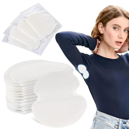 Achsel-Schweißpads, FJDNKDN Unterarm-Schweißpads für Frauen und Männer [100 Packungen], Einweg-Unterarmpads gegen Schwitzen, Mit unseren Einweg-Achsel-Schweißschützern gewinnen Sie Ihr Selbstvertrauen zurück