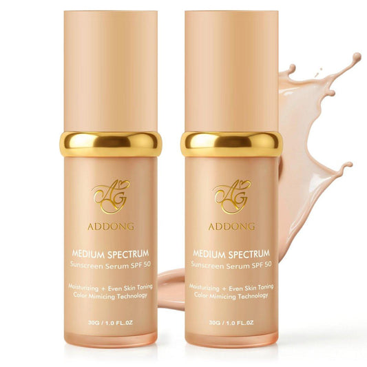 4-in-1 Farbwechselnde Foundation mit SPF 50, Medium Spectrum Feuchtigkeitsspendende Flüssig-Foundation & Concealer, Lang anhaltend & Wasserfest, Mittlere bis Hohe Deckkraft, Gesichts-Make-up, Alle Hauttypen, 2er-Pack AA