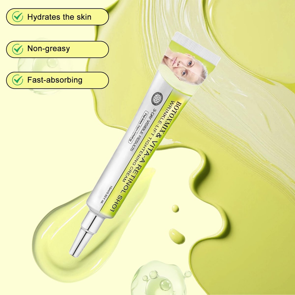 2er-Pack Botoxmix & Vita-A Retinol Shot Falten-Lifting-Straffungscreme, Porenverfeinerer, Reduziert Falten und feine Linien, für alle Hauttypen