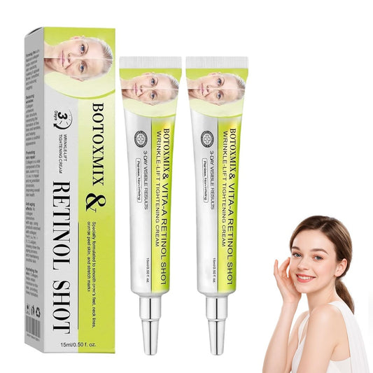 2er-Pack Botoxmix & Vita-A Retinol Shot Falten-Lifting-Straffungscreme, Porenverfeinerer, Reduziert Falten und feine Linien, für alle Hauttypen