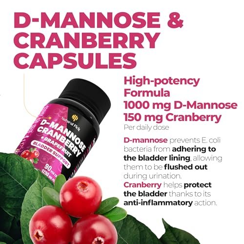 Blasenkontrolle Ergänzung, D-Mannose mit Cranberry, 1000 mg für Blasenkontrolle. Fortschrittliche Nierenunterstützung für die Gesundheit der Harnwege. Premium Blase, D-Mannose, Entgiftung und Reparatur, 90 Kapseln, Hergestellt in den USA