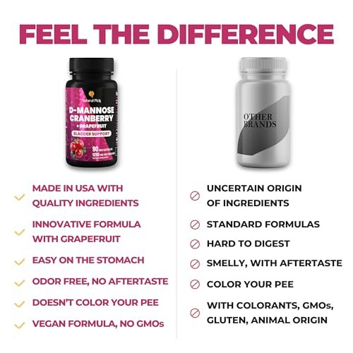 Blasenkontrolle Ergänzung, D-Mannose mit Cranberry, 1000 mg für Blasenkontrolle. Fortschrittliche Nierenunterstützung für die Gesundheit der Harnwege. Premium Blase, D-Mannose, Entgiftung und Reparatur, 90 Kapseln, Hergestellt in den USA