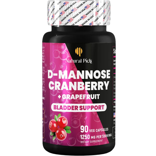 Blasenkontrolle Ergänzung, D-Mannose mit Cranberry, 1000 mg für Blasenkontrolle. Fortschrittliche Nierenunterstützung für die Gesundheit der Harnwege. Premium Blase, D-Mannose, Entgiftung und Reparatur, 90 Kapseln, Hergestellt in den USA