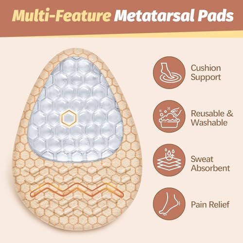 Metatarsal-Pads für Frauen: Ballenpolster (2 Paar) - Fersenpolster für Damen - Antirutsch-High-Heel-Komfortpads für ganztägige Schmerzlinderung - Einheitsgröße für Schuheinlagen