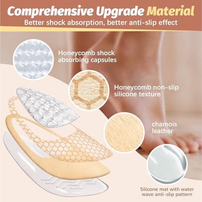 Metatarsal-Pads für Frauen: Ballenpolster (2 Paar) - Fersenpolster für Damen - Antirutsch-High-Heel-Komfortpads für ganztägige Schmerzlinderung - Einheitsgröße für Schuheinlagen