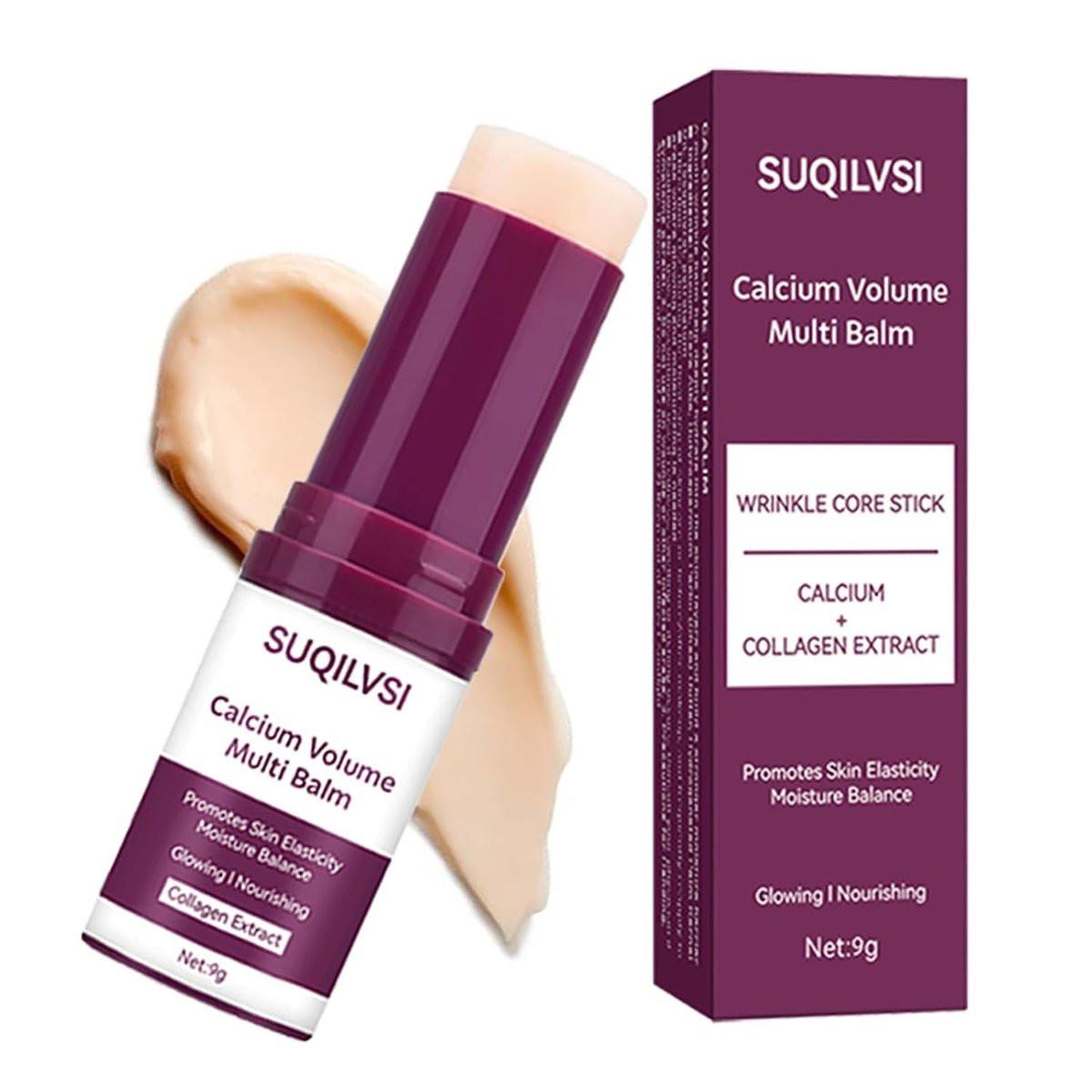 Calcium Multi-Function Feuchtigkeits-Stick – Straffende & Feuchtigkeitsspendende Creme für Gesicht, Augen, Hals – Leichte, Nicht Fettende Formel mit Kollagen, Hyaluronsäure – Reisefreundlicher Feuchtigkeitsspender für Alle Hauttypen