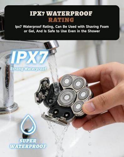 Bawldy 9.0 Ultra Shaver – Professioneller Kopfhaarrasierer für Männer mit 9D-Floating-System, Dual-Track-Klingen, 6-in-1 abnehmbarem Aufsatz, IPX7 wasserdicht