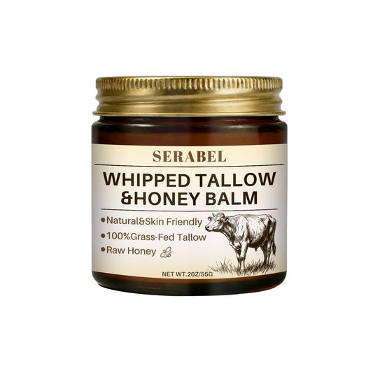 Serabel Whipped Tallow & Honey Balm – Rindertalg & Rohhonig Feuchtigkeitscreme für trockene & empfindliche Haut, 60 ml
