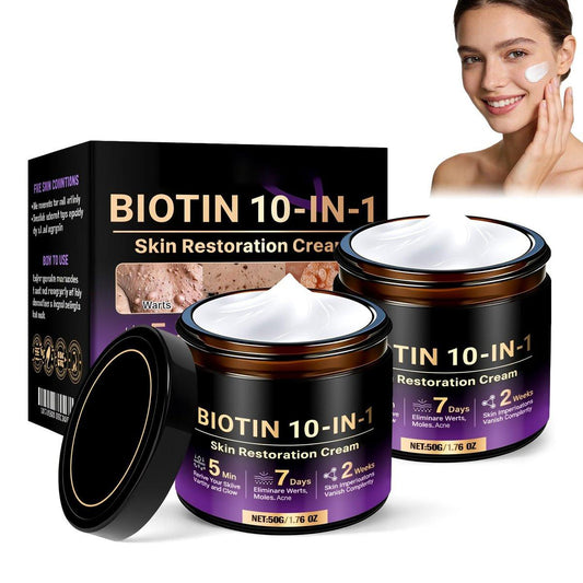 2er-Pack Biotin 10-in-1 Hautregenerationscreme – 2026 Fortschrittliche Lifting-Gesichtspflege-Feuchtigkeitscreme mit natürlichem Kollagen für alle Hauttypen