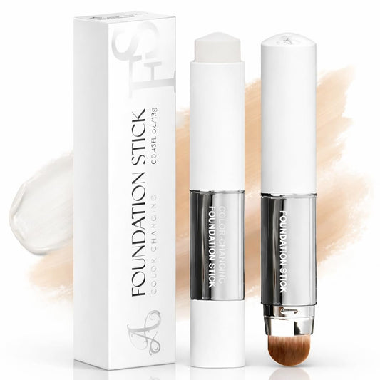 DAISYTREE Koreanischer Farbwechsel-Foundation-Stick, Weißer Cremestick, 3-in-1 Primer Foundation Concealer, mittlere bis hohe Deckkraft, selbstanpassender Hautton, natürliches Finish