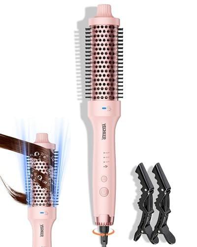 Thermal Brush für Haarvolumen Boost, Upgrade Heiz-Rundbürste mit 2× negativen Ionen für weniger Frizz, 1,5 Zoll Dual Voltage Lockenbürste mit 360° Luftstrom-Heizung (nicht zum Haartrocknen) - Rosa
