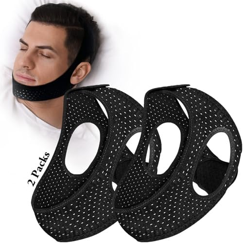 2er-Pack Anti-Schnarch-Kinnriemen zum Schlafen – Kieferband für ruhige Nächte, CPAP-kompatibel, für Männer und Frauen