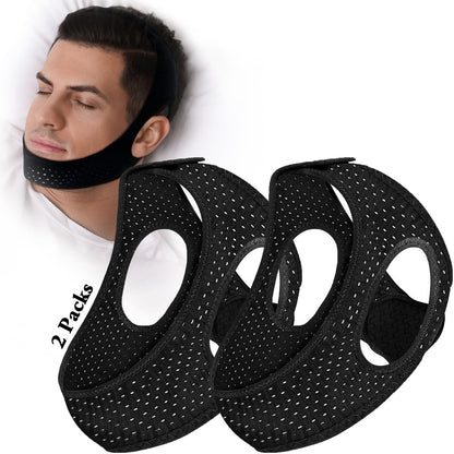 2er-Pack Anti-Schnarch-Kinnriemen zum Schlafen – Kieferband für ruhige Nächte, CPAP-kompatibel, für Männer und Frauen