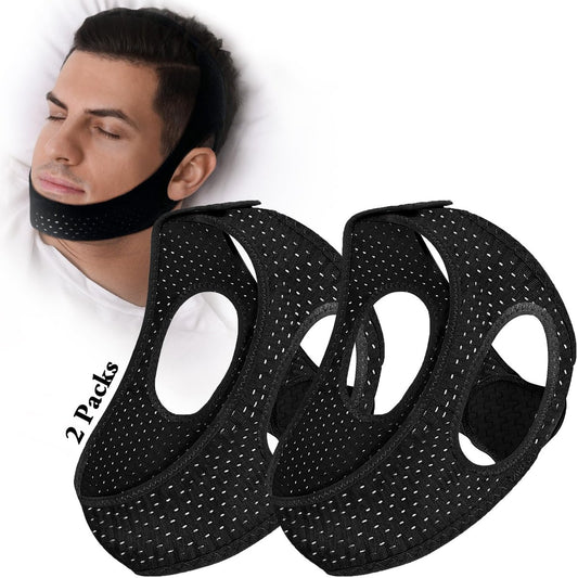 2er-Pack Anti-Schnarch-Kinnriemen zum Schlafen – Kieferband für ruhige Nächte, CPAP-kompatibel, für Männer und Frauen