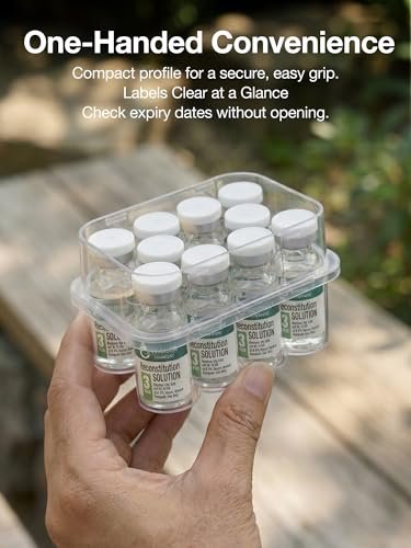 SUNMON 10-Fach Peptid-Aufbewahrungsbox für den Kühlschrank, 3 ml Vial-Aufbewahrung für Insulin, durchsichtig, 1 Stück