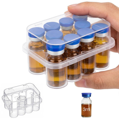 SUNMON 10-Fach Peptid-Aufbewahrungsbox für den Kühlschrank, 3 ml Vial-Aufbewahrung für Insulin, durchsichtig, 1 Stück