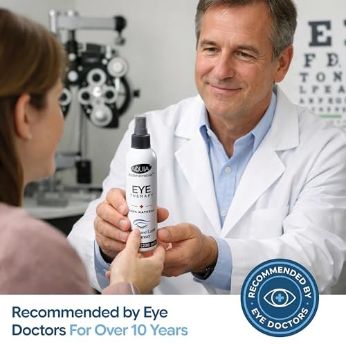 Aquia Augenlid-Reinigungsspray 8oz | Blepharitis Behandlung | Stye Behandlung | Hypochlorige Säure für trockene Augen, Demodex, Chalazion, MGD, Milben | Lid- und Wimpernreiniger